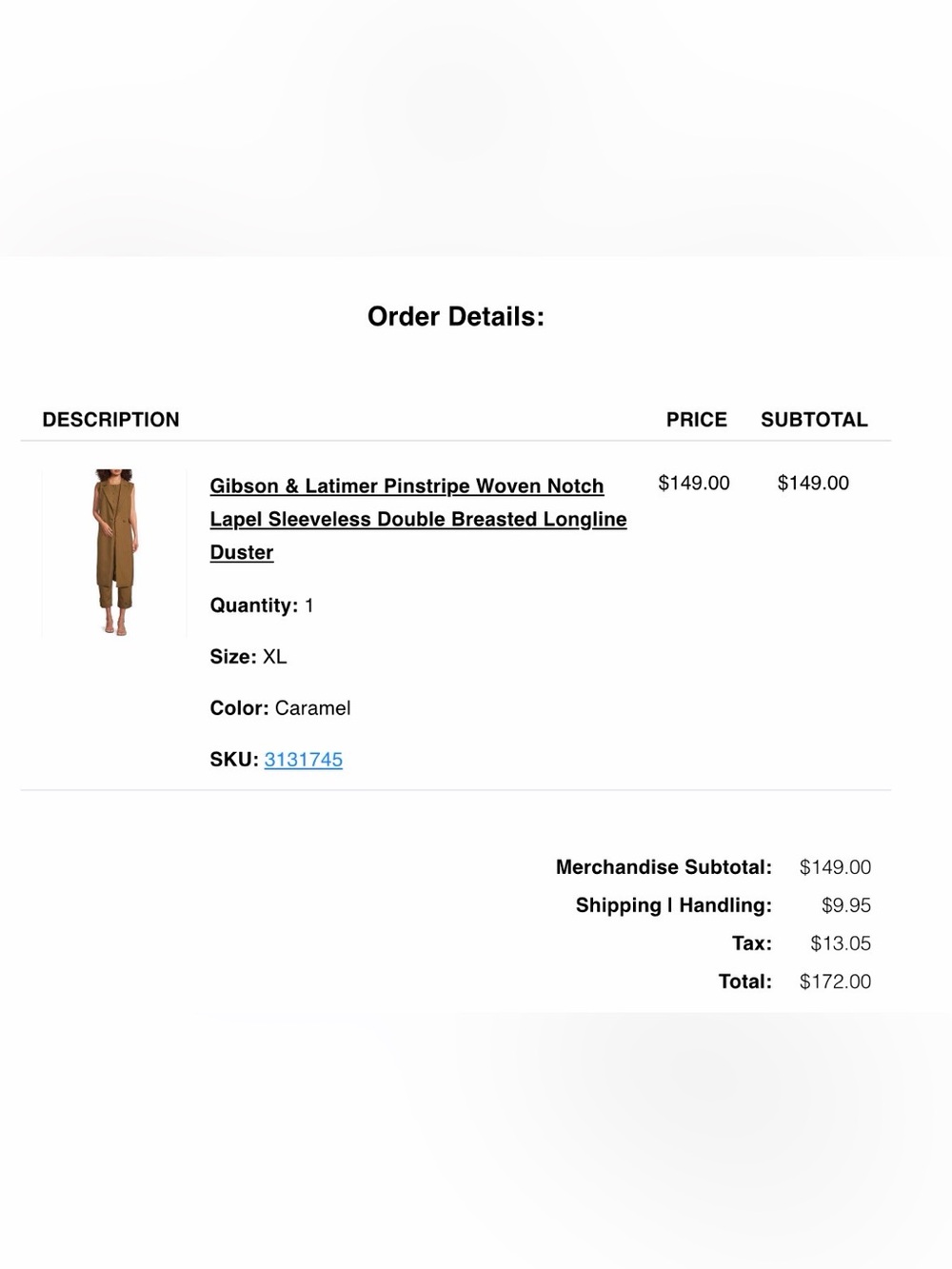 Gibson & Latimer Double breasted Longline Duster in caramel - Picture 5 of 5